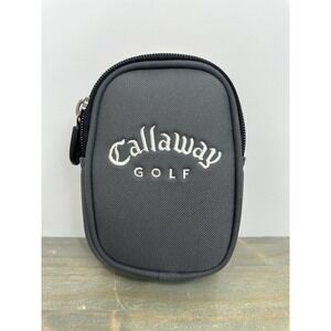 Callaway Golf Range Finder Case Soft Pouch Gray Orange Zippered Logo Excellent